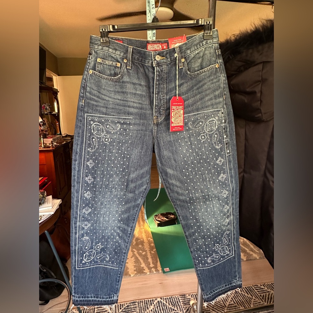 Lucky Brand Women Denim Jeans with Paisley Accents